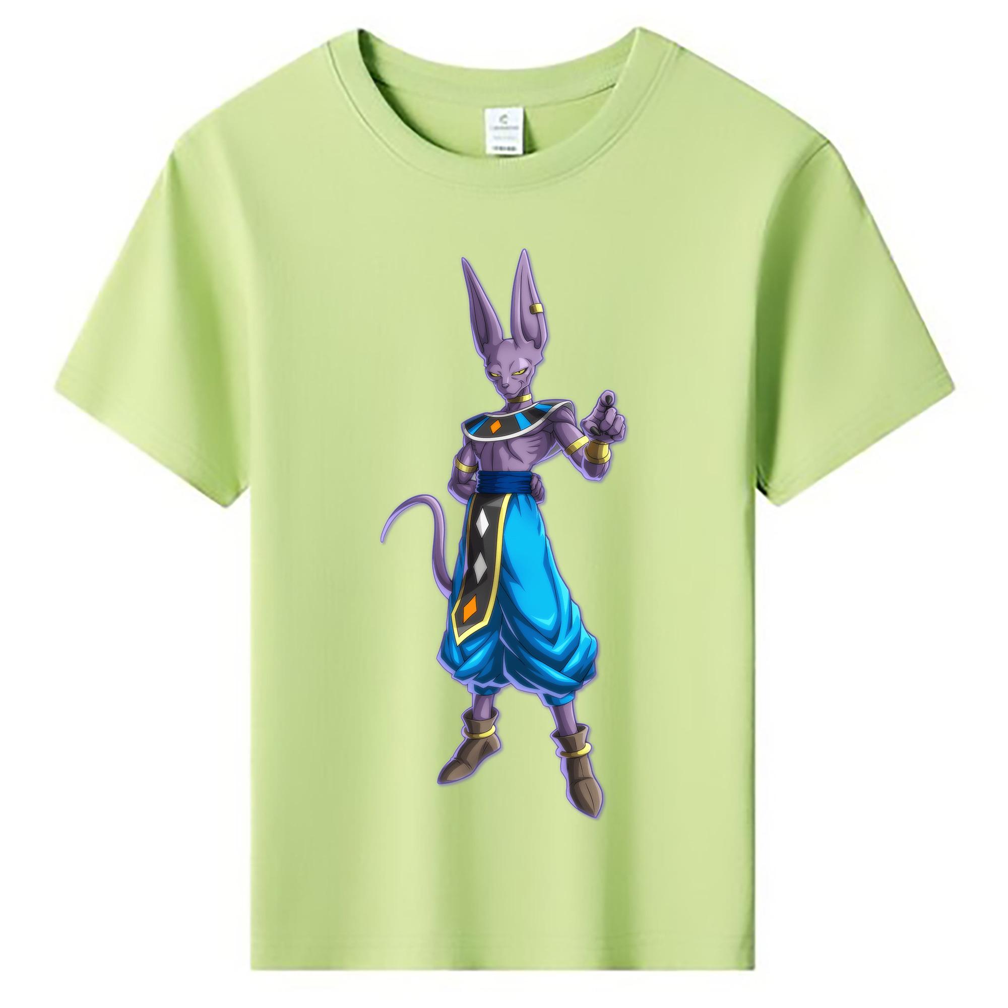 （画像用） ドラゴンボール ビルス 破壊神ビルス DRAGON BALL Beerus Birusu 綿100％キッズTシャツ（フロントプリント）